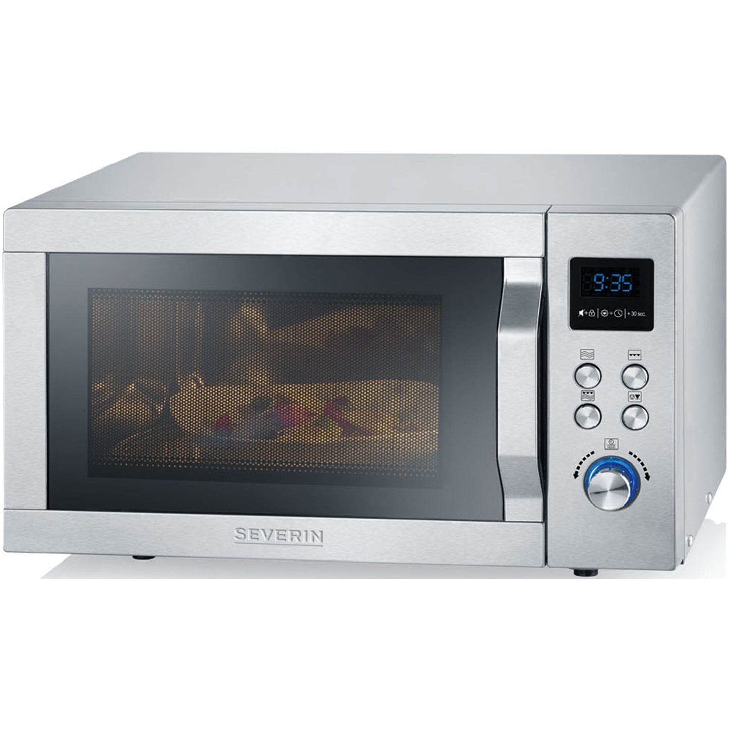 SEVERIN Mikrowelle MW 7751 45,2 x 26,2 x 38 cm (B x H x T) 9,9l 800W Grillrost Edelstahl, gebürstet