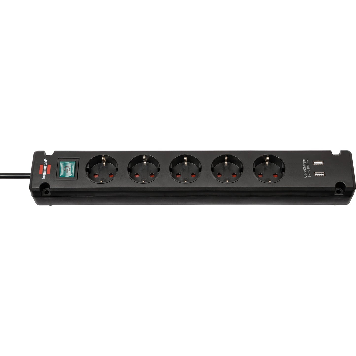 brennenstuhl® Steckdosenleiste Bremounta 5 Steckdosen 2 USB-Ports schwarz
