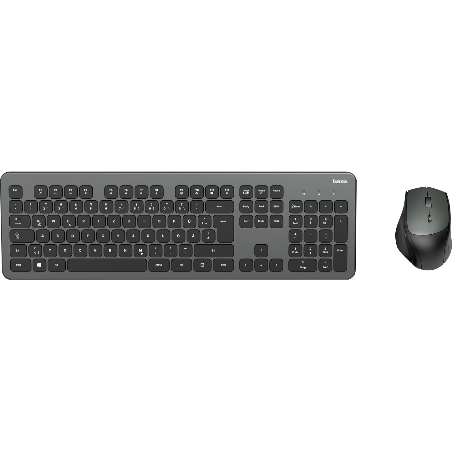 Hama Tastatur-Maus-Set KMW-700 QWERTZ Windows® universell USB-A 10m inkl. Empfänger anthrazit/schwarz