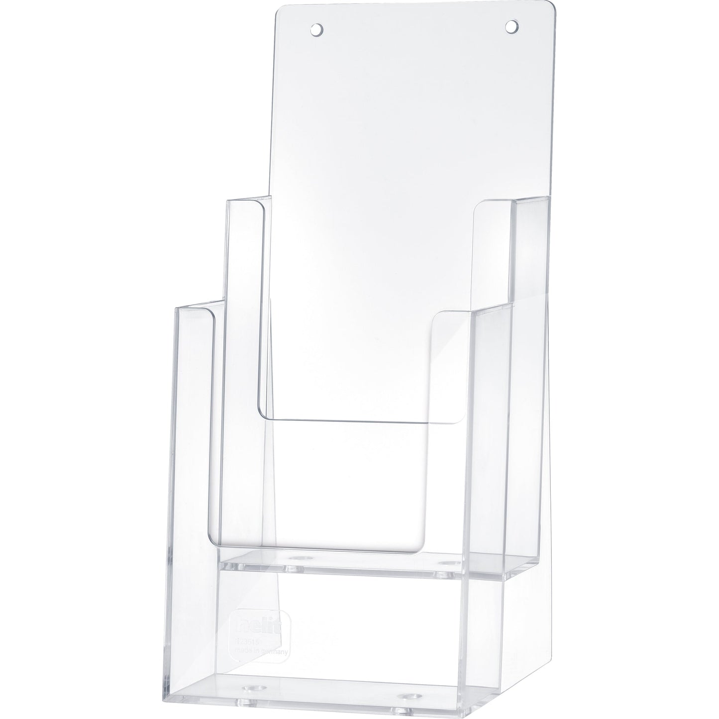 helit Prospekthalter the helpdesk 11,6 x 25,6 x 13,8 cm (B x H x T) 1/3 DIN A4 Polystyrol glasklar 2 Fächer