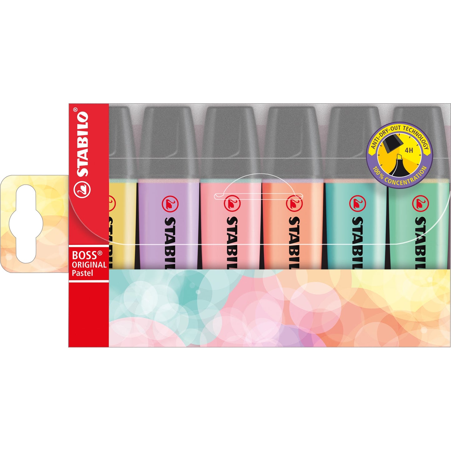 STABILO® Textmarker BOSS® ORIGINAL Pastel 2-5mm farbig sortiert Keilspitze 6 St./Pack.