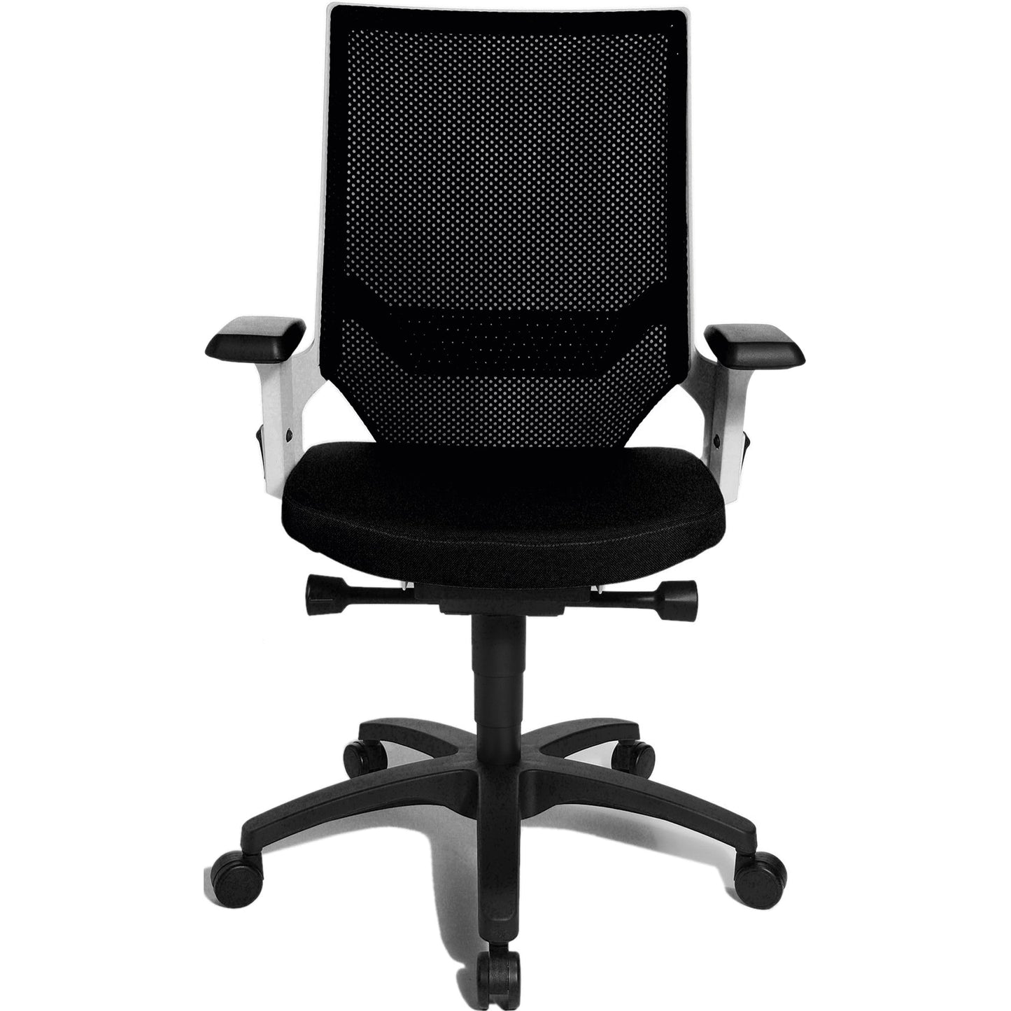 TOPSTAR Bürodrehstuhl Autosyncron-1 42-55cm Synchronmechanik Rolle hart gebremst (für Teppichboden) optionales Zubehör: Rolle weich gebremst (für Hartboden) 6990-3 Polyamid schwarz/weiß
