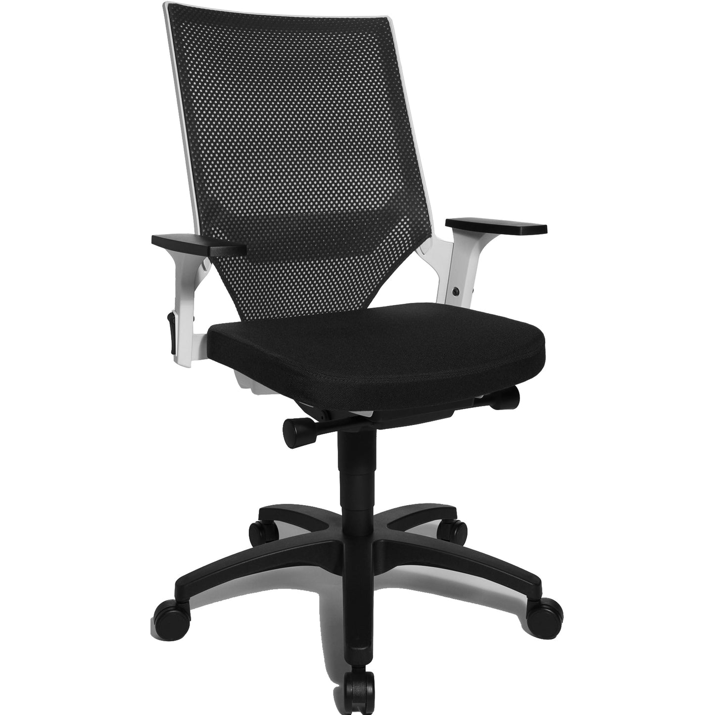 TOPSTAR Bürodrehstuhl Autosyncron-1 42-55cm Synchronmechanik Rolle hart gebremst (für Teppichboden) optionales Zubehör: Rolle weich gebremst (für Hartboden) 6990-3 Polyamid schwarz/weiß