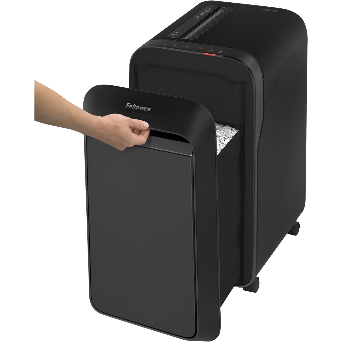 Fellowes® Aktenvernichter Powershred® LX 221 P-5 Papier, Heftklammern, Büroklammern, Kreditkarten Partikelschnitt 20 Bl. schwarz