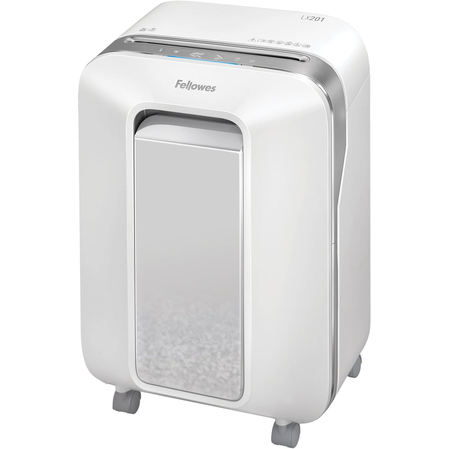 Fellowes® Aktenvernichter Powershred® LX 201 P-5 Papier, Heftklammern, Büroklammern, Kreditkarten Partikelschnitt 12 Bl. weiß