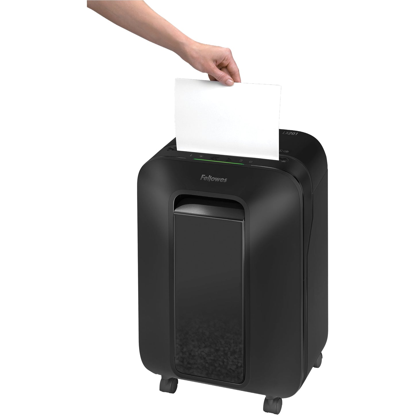 Fellowes® Aktenvernichter Powershred® LX 201 P-5 Papier, Heftklammern, Büroklammern, Kreditkarten Partikelschnitt 12 Bl. schwarz