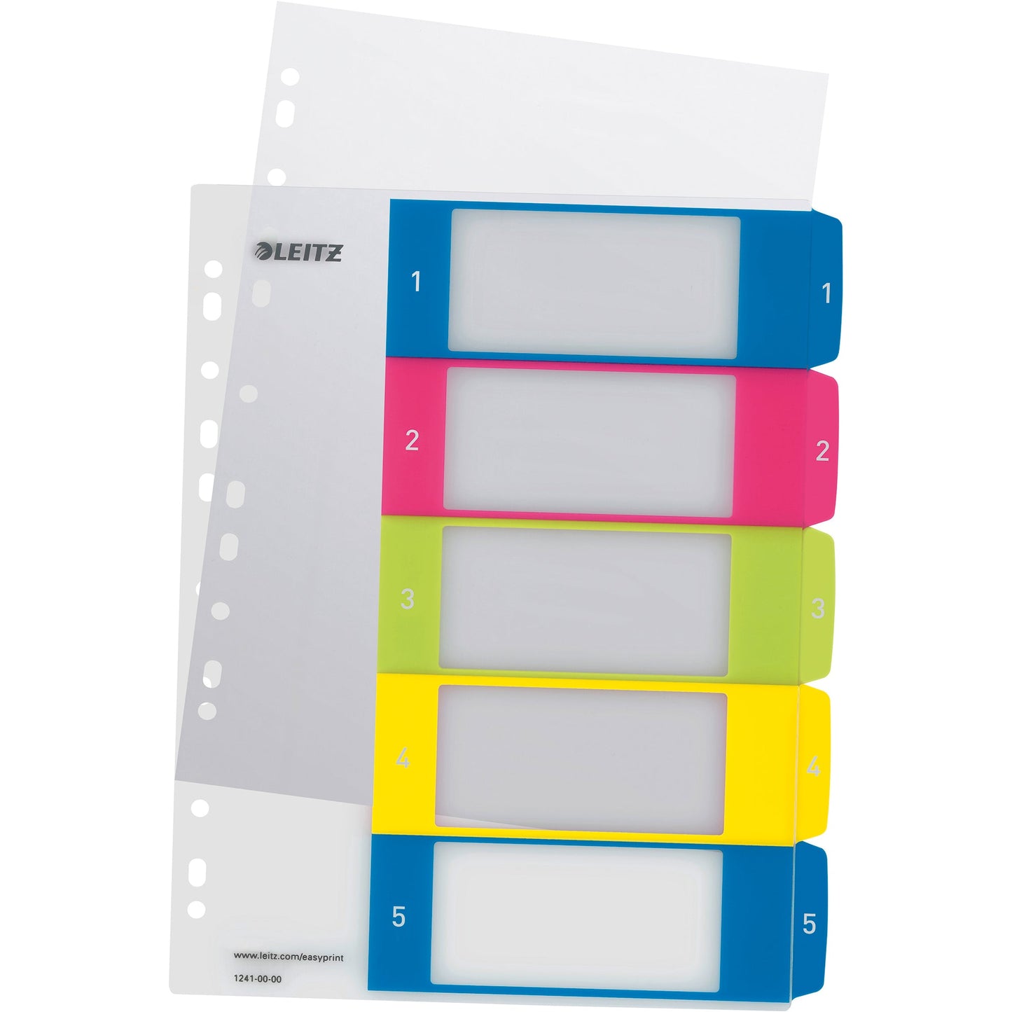 Leitz Zahlenregister WOW DIN A4, Überbreite 1-5 Polypropylen mehrfarbig