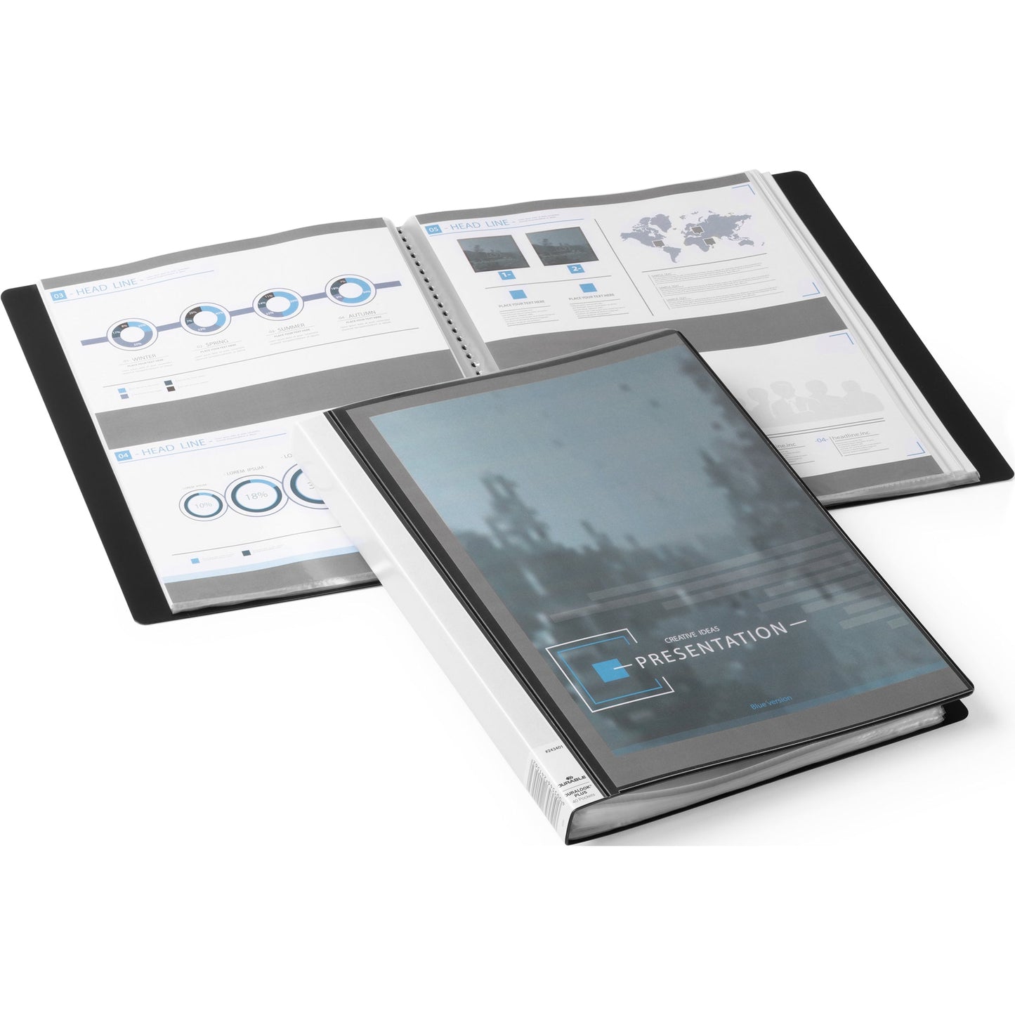 DURABLE Sichtbuch DURALOOK® PLUS DIN A4 Polypropylen schwarz 40 Hüllen