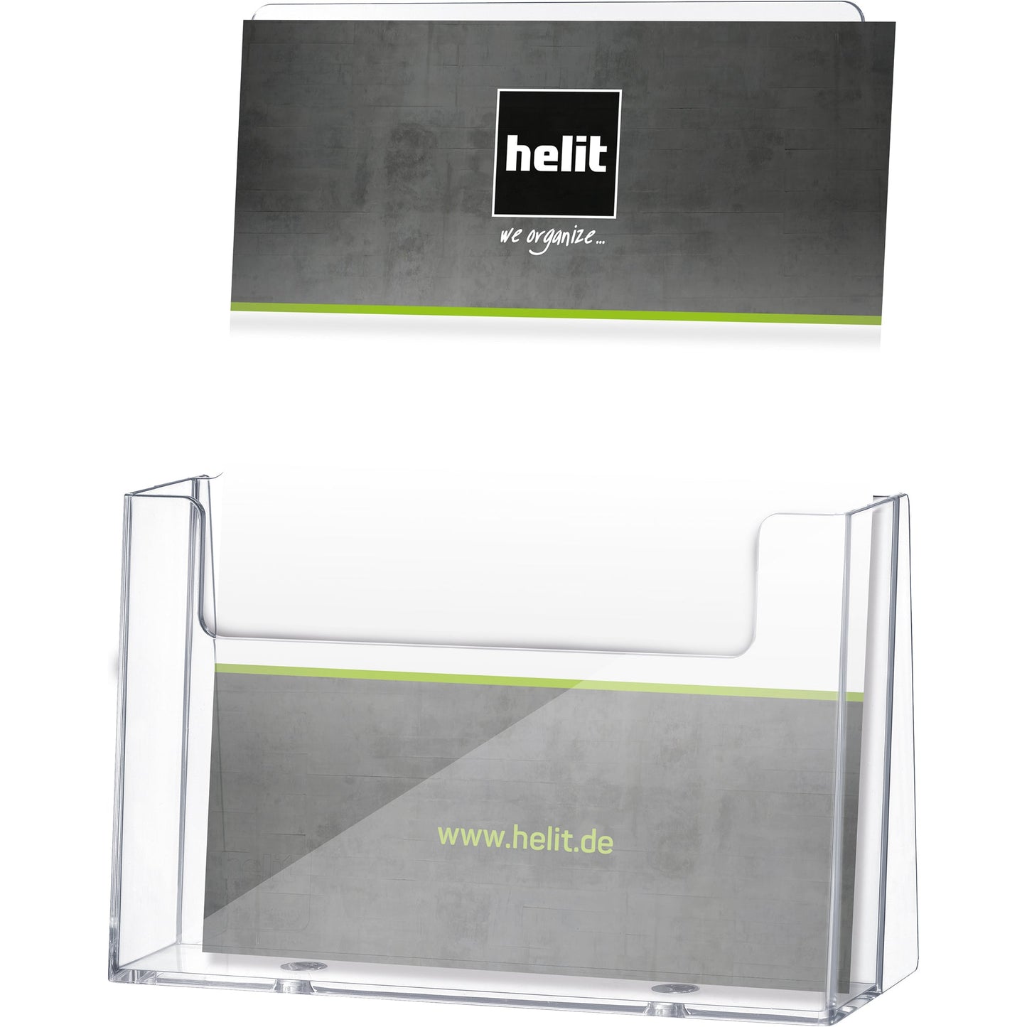 helit Prospekthalter the helpdesk 16,6 x 21 x 6,7 cm (B x H x T) DIN A5 Polystyrol glasklar 1 Fach