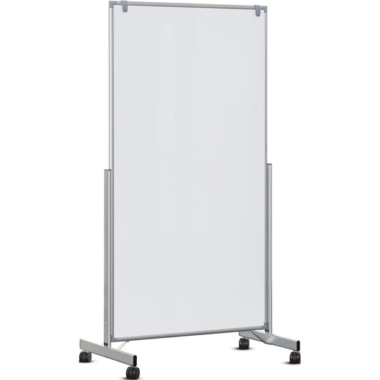 MAUL Whiteboard MAULpro easy2move Maße der Oberfläche: 100 x 180 cm (B x H) Tafel magnethaftend beidseitig beschreibbar inkl. zwei Flipchartblockhalter Stahl kunststoffbeschichtet grau
