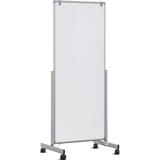 MAUL Whiteboard MAULpro easy2move Maße der Oberfläche: 75 x 180 cm (B x H) Tafel magnethaftend beidseitig beschreibbar inkl. zwei Flipchartblockhalter Stahl kunststoffbeschichtet grau