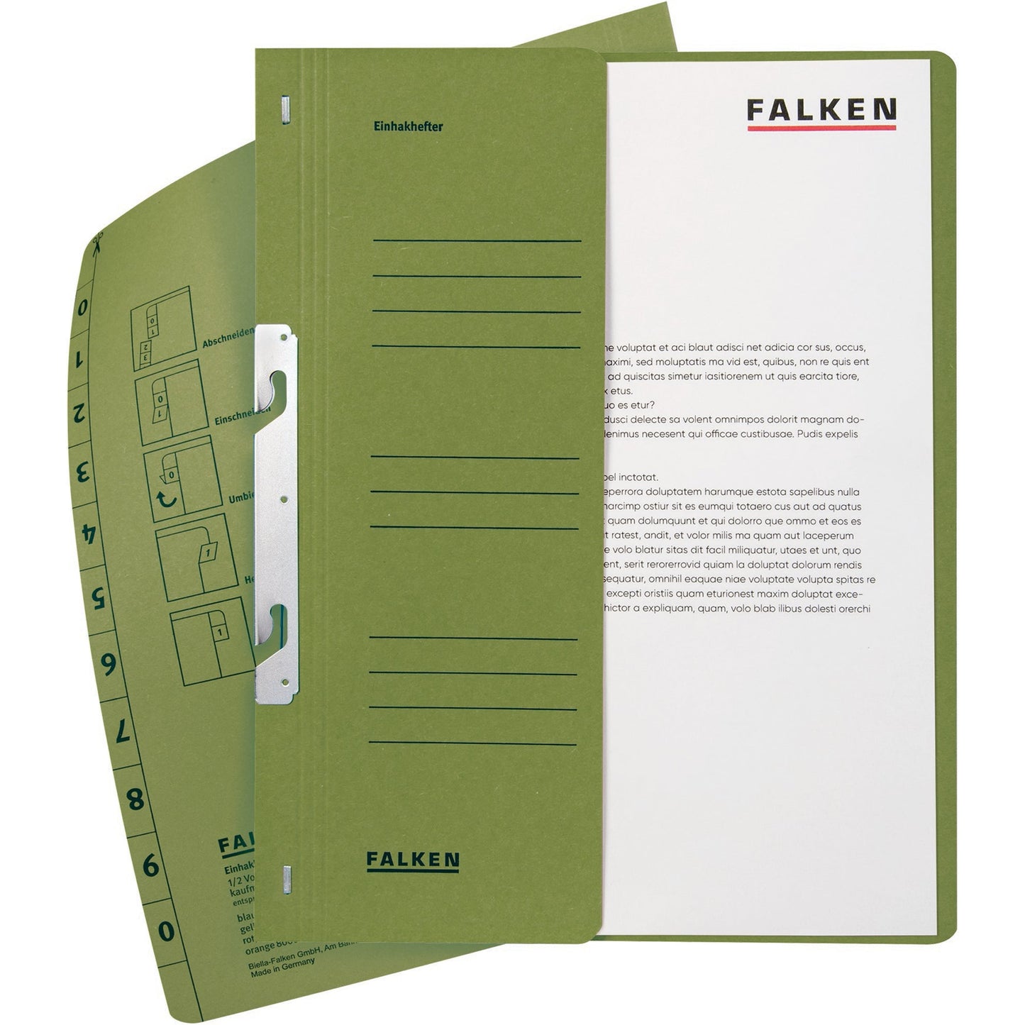Falken Einhakhefter DIN A4 250g/m² Manilakarton grün