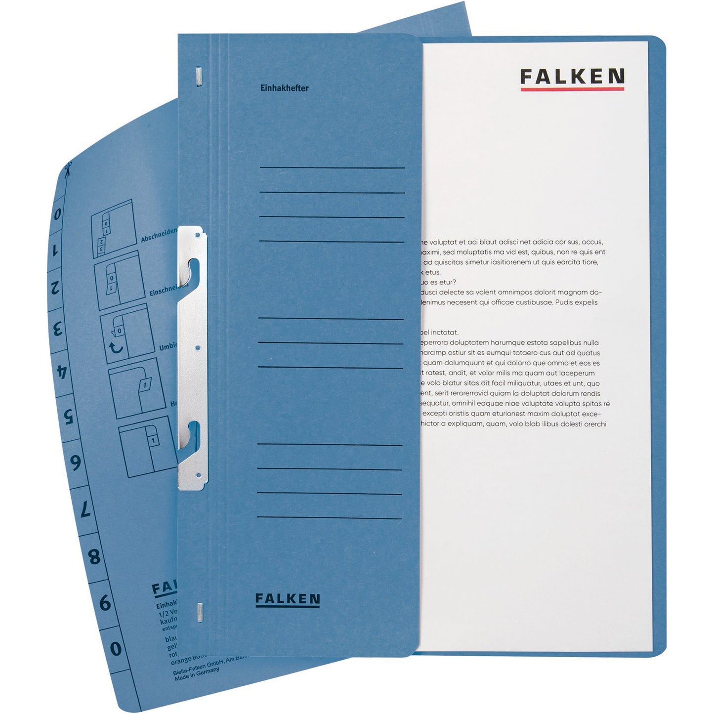 Falken Einhakhefter DIN A4 250g/m² Manilakarton blau