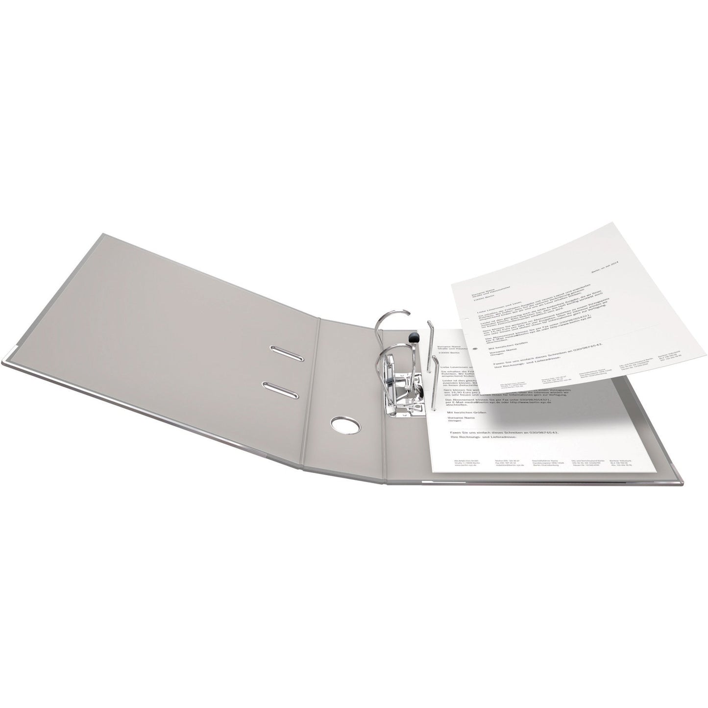 Falken Ordner Color Vegan 80mm DIN A4 Rückenschild: einsteckbar mit Schlitzen Werkstoff: Pappe Material außen: Polypropylen Material innen: Papier grau