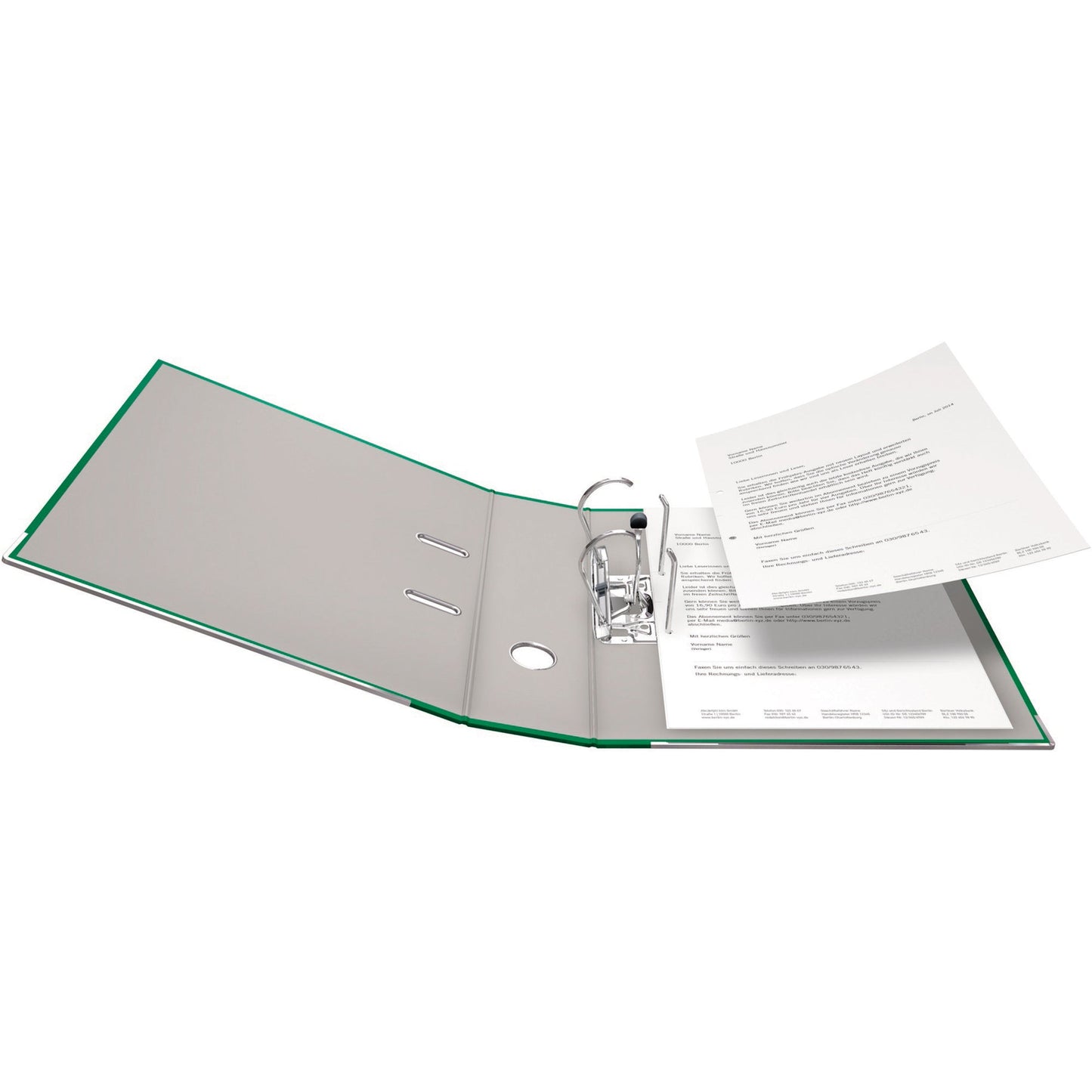 Falken Ordner Color Vegan 80mm DIN A4 Rückenschild: einsteckbar mit Schlitzen Werkstoff: Pappe Material außen: Polypropylen Material innen: Papier grün