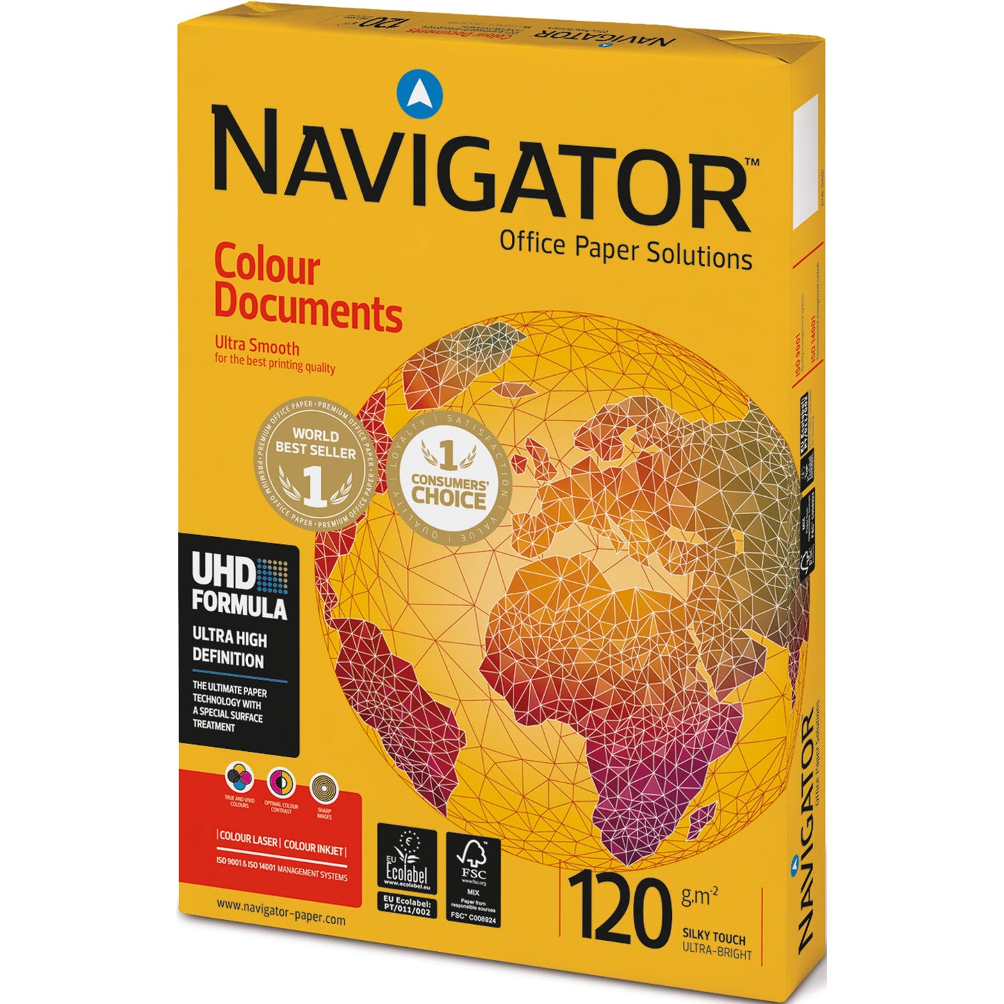 Navigator Farblaserpapier Colour Documents DIN A4 120g/m² elementar chlorfrei gebleicht, holzfrei hochweiß 250 Bl./Pack.