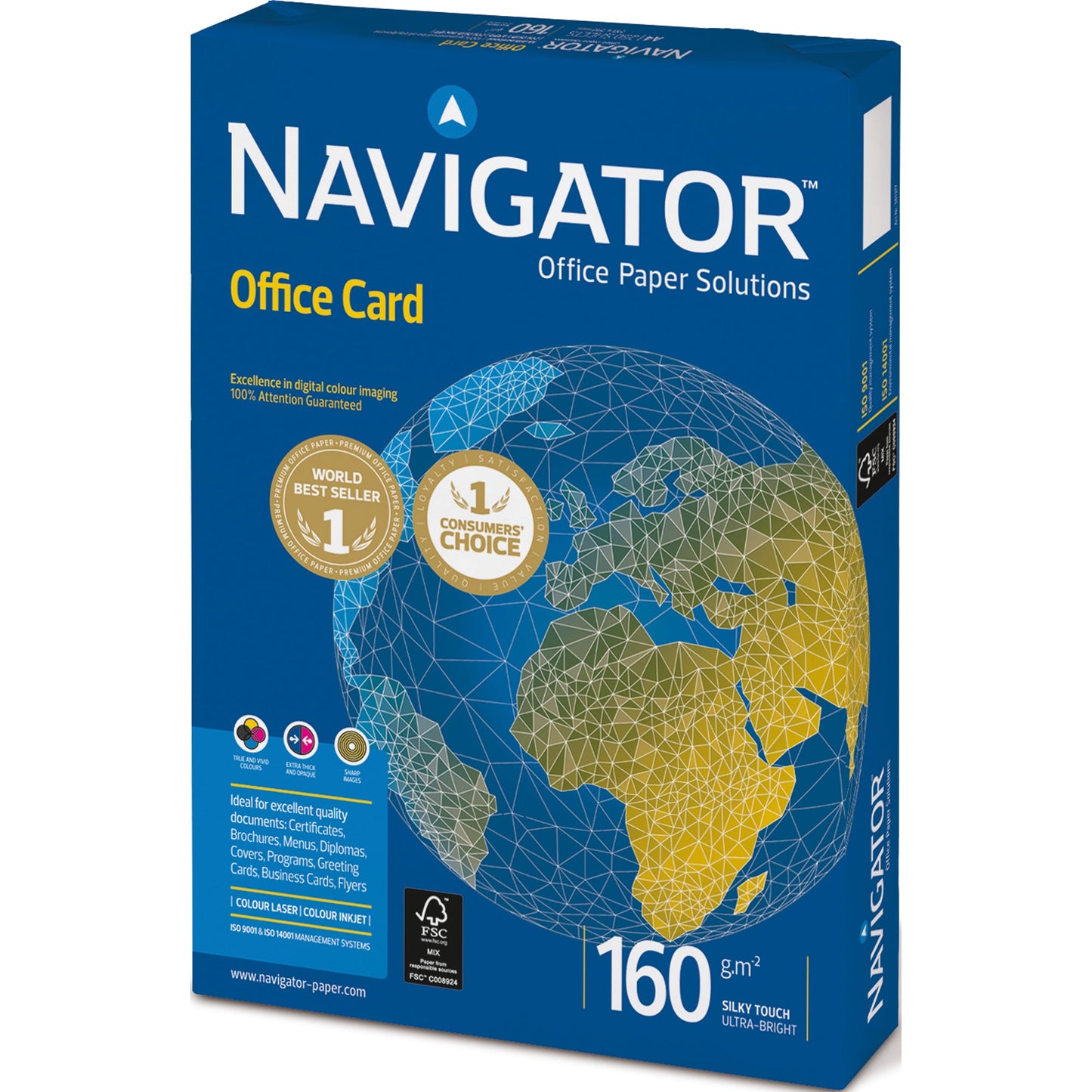 Navigator Kopierpapier Office Card DIN A4 160g/m² holzfrei hochweiß 250 Bl./Pack.
