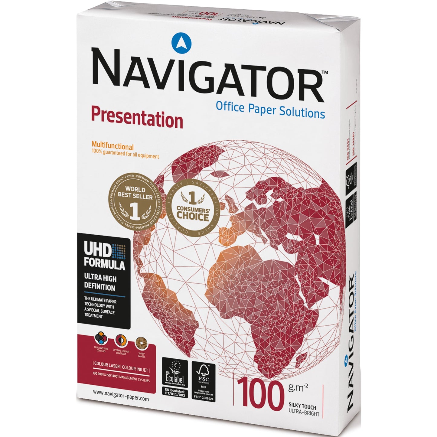 Navigator Kopierpapier Presentation DIN A4 100g/m² elementar chlorfrei gebleicht, holzfrei hochweiß 500 Bl./Pack.