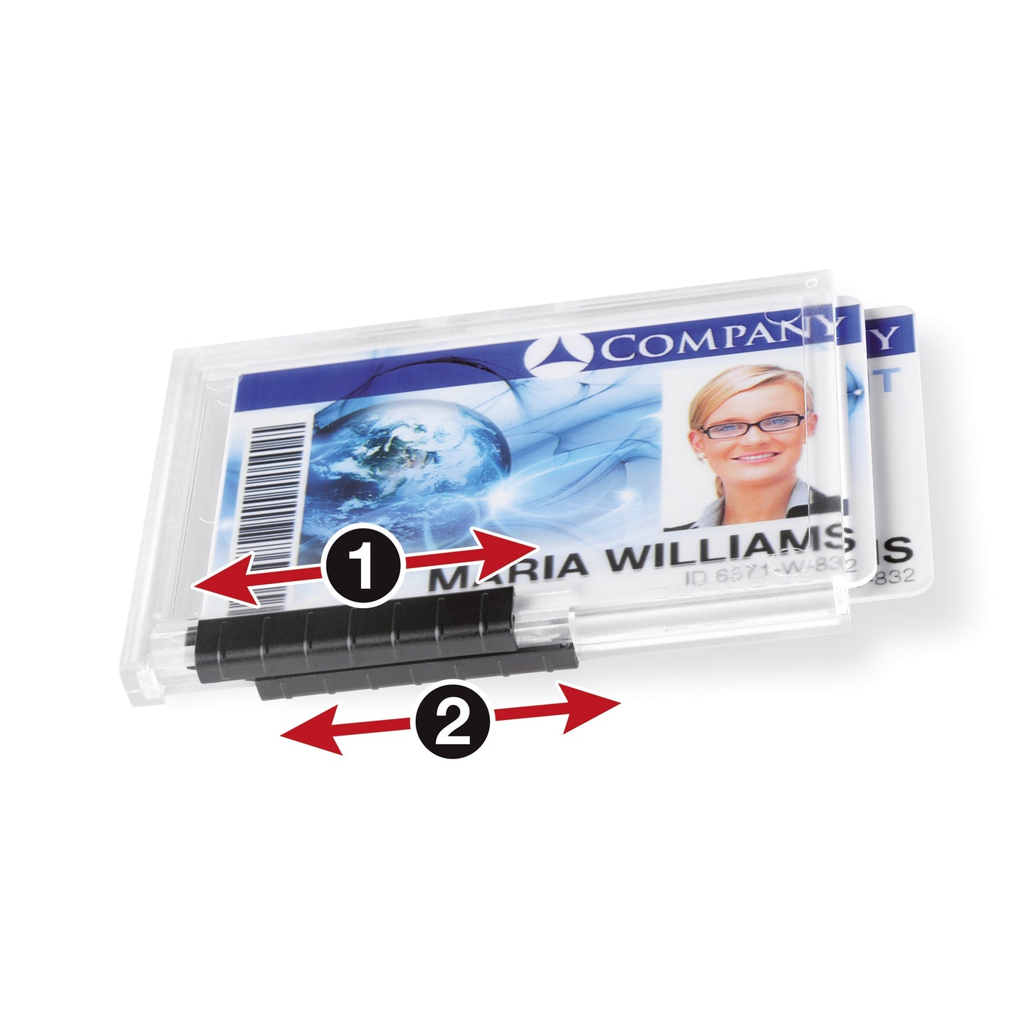 DURABLE Ausweishalter PUSHBOX DUO 87 x 54 mm (B x H) Kunststoff transparent 10 St./Pack.