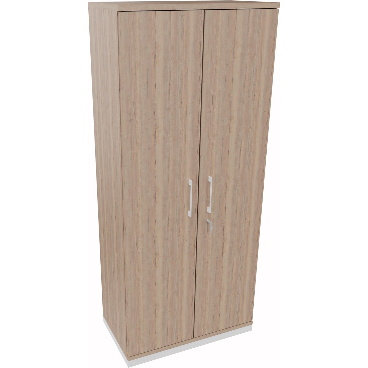 Flügeltürenschrank endless 800 x 1.869 x 442 mm (B x H x T) 4 Fachböden Holz Farbe: eiche natur verkehrsweiß