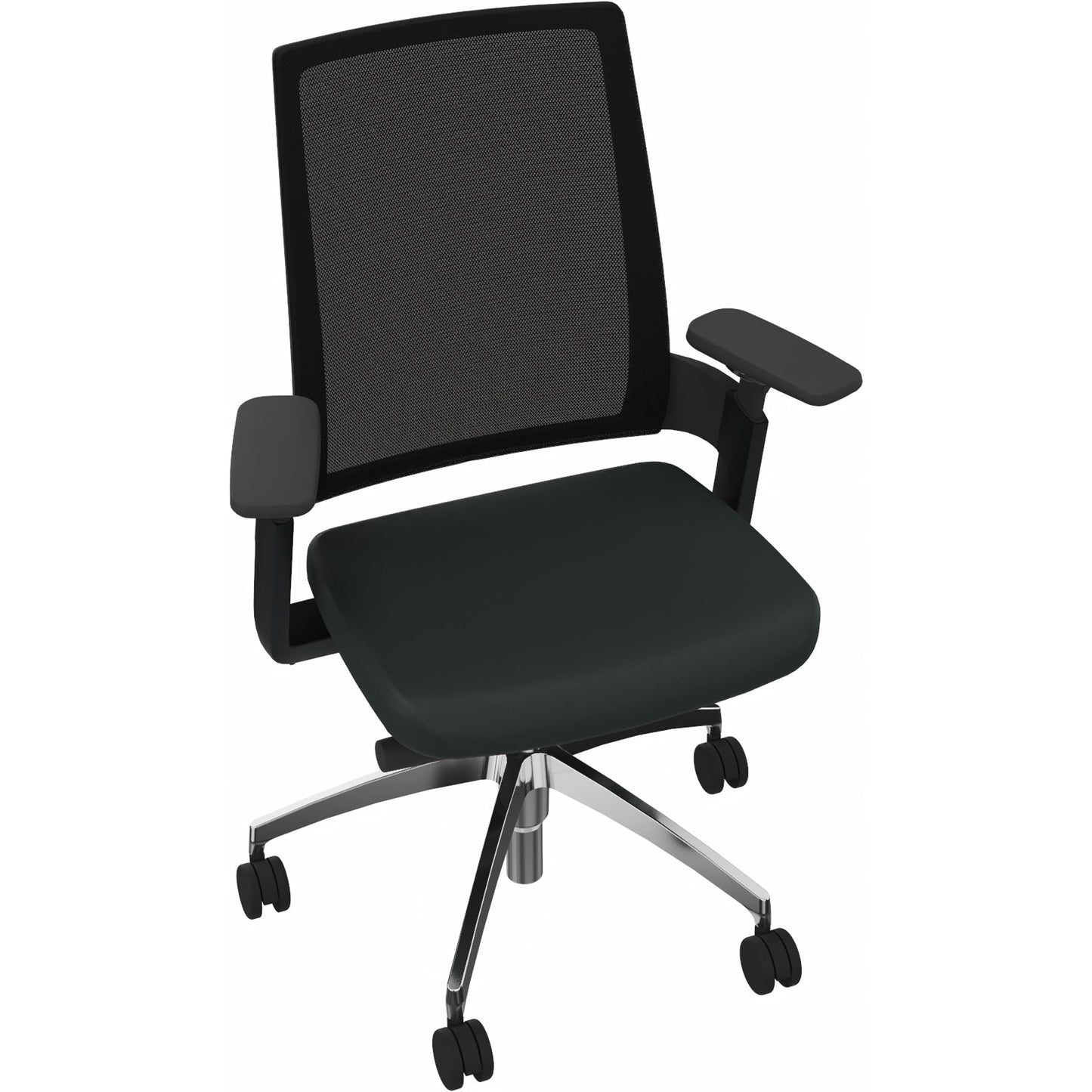 Bürodrehstuhl Leon X 3.6 45-54cm Synchronmechanik Rolle weich gebremst (für Hartboden) Aluminium schwarz