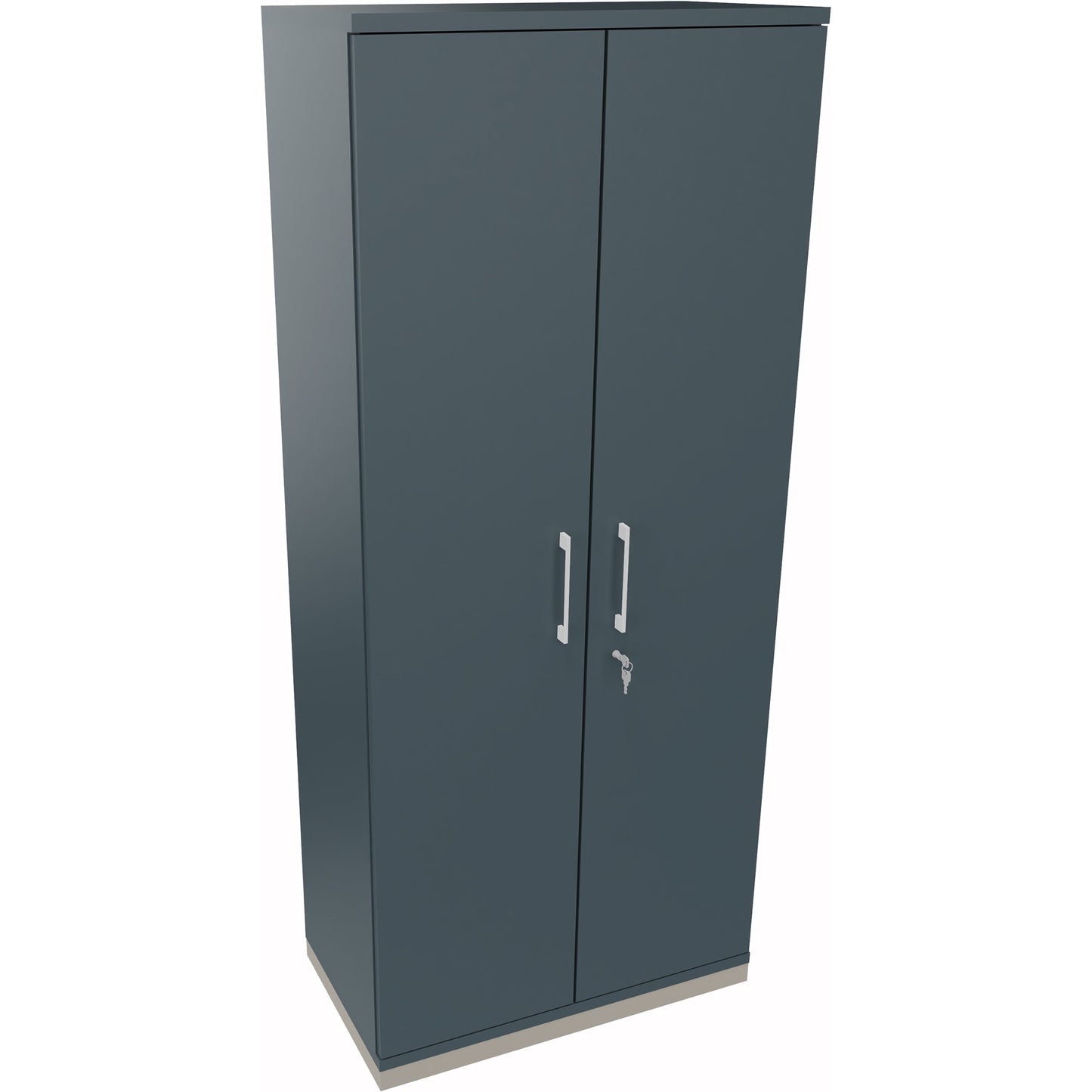 Flügeltürenschrank endless 800 x 1.869 x 442 mm (B x H x T) 4 Fachböden Holz Farbe: lavagrau silberaluminium