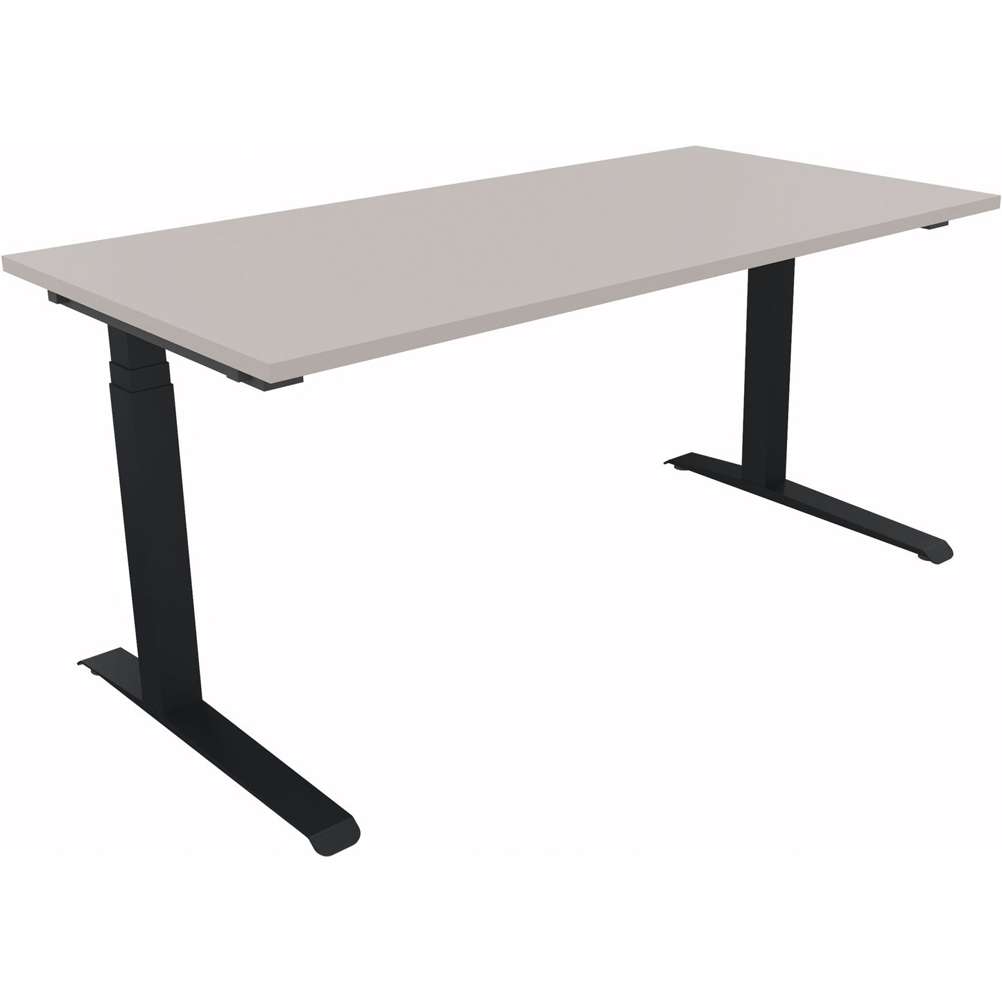 Schreibtisch all in one Maße: 1.600 x 645-1.275 x 800 mm (B x H x T) Holz lichtgrau