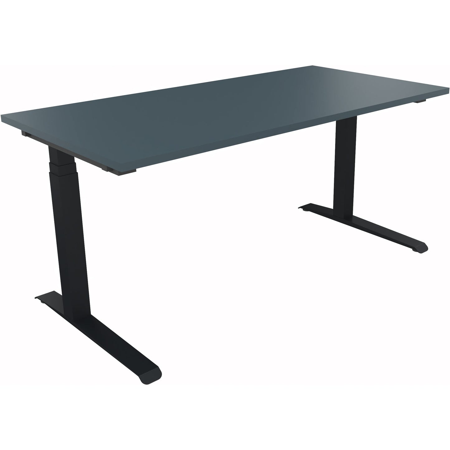 Schreibtisch all in one Maße: 1.600 x 645-1.275 x 800 mm (B x H x T) Holz lavagrau