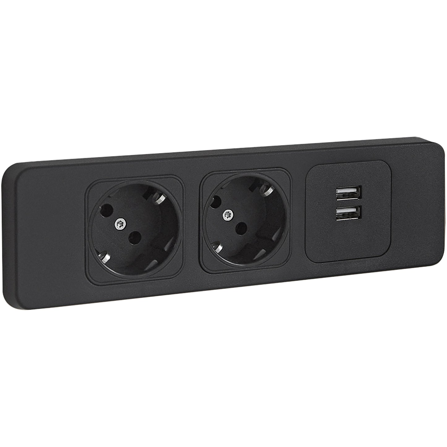 Einbau-Steckdosenleiste Orgacontainer 2 Steckdosen 2 USB Ports