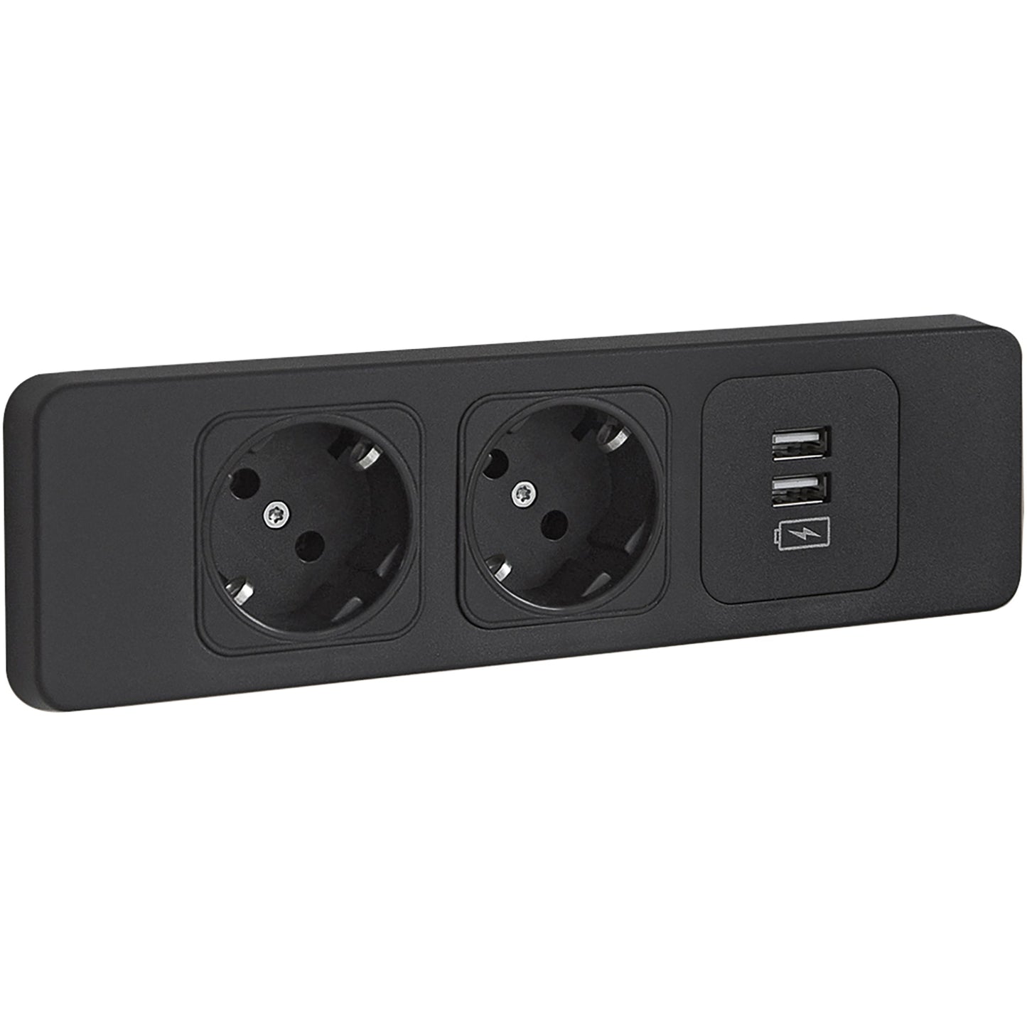 Einbau-Steckdosenleiste 2 Steckdosen 2 USB Ports