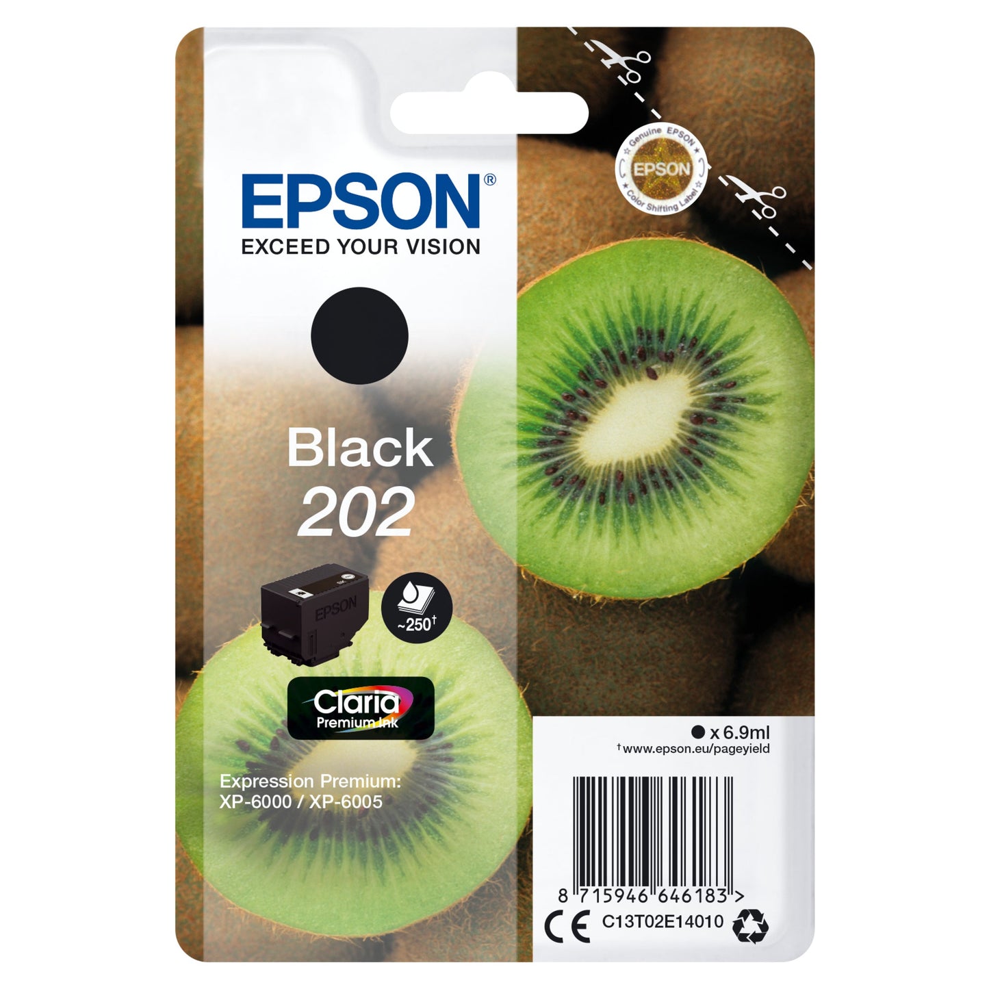 Epson Tintenpatrone Originalzubehör 202 ca. 250 Seiten schwarz 6,9ml