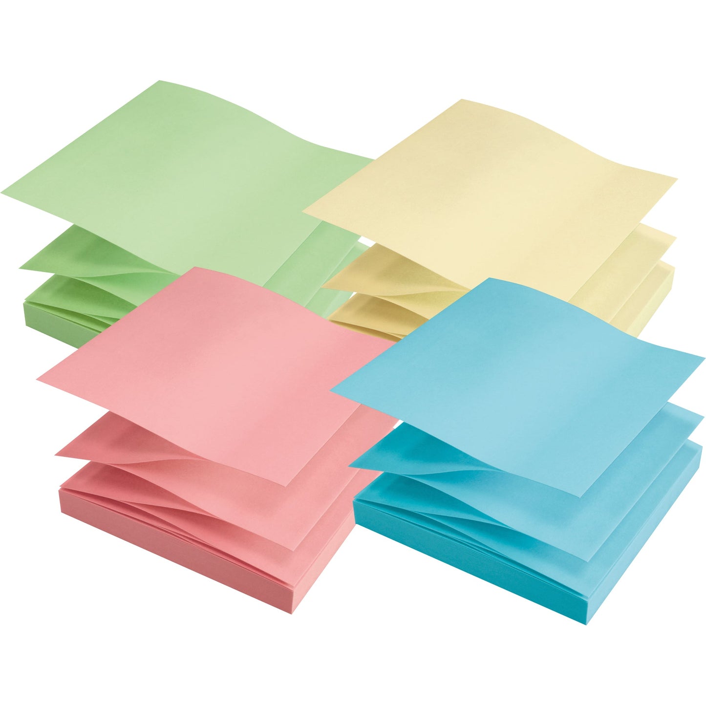 Soennecken Haftnotiz Z-Notes 75 x 75 mm (B x H) je 3 x grün, gelb, rot, blau 100 Bl./Block 12 Block/Pack.