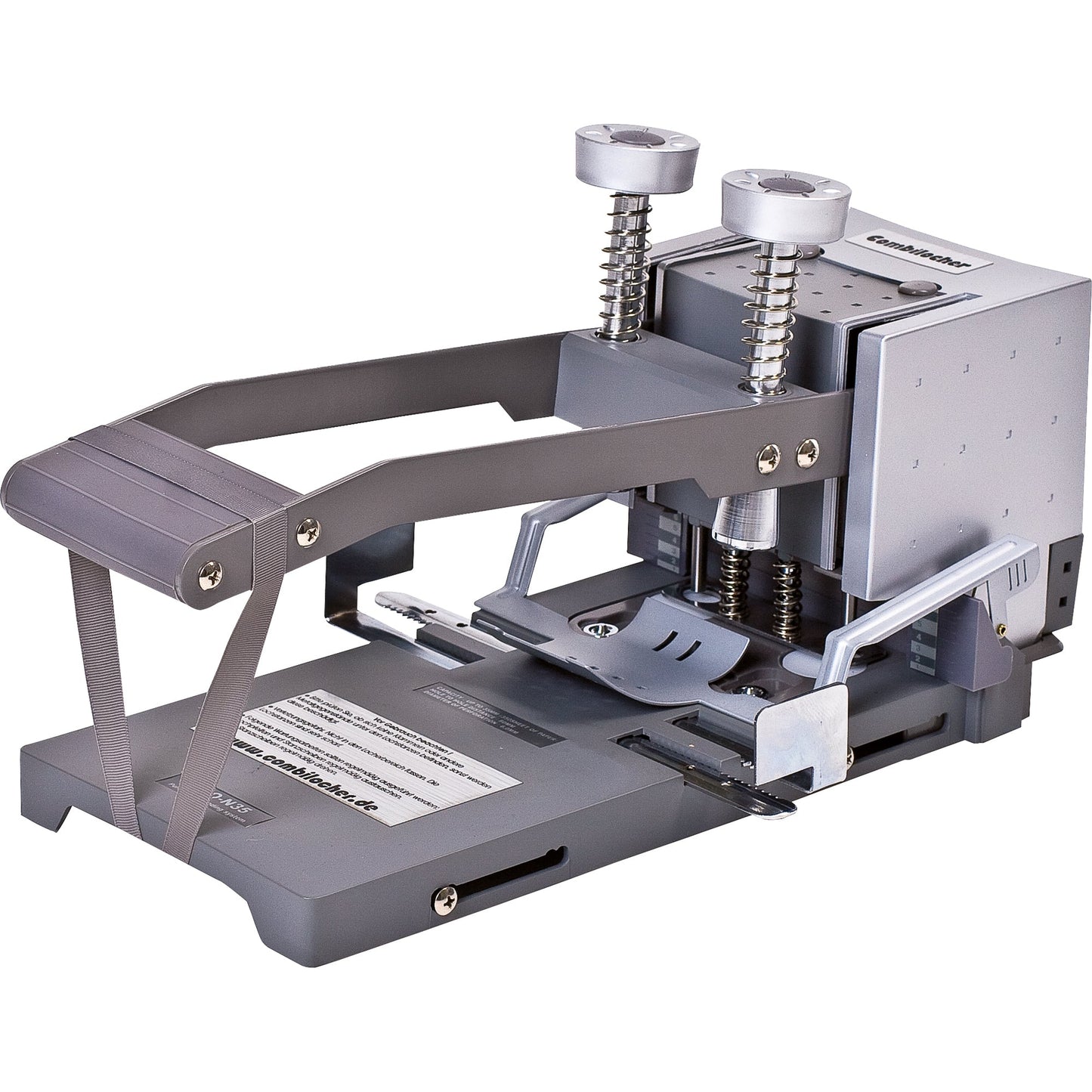 COMBILOCHER Stanz- und Bindemaschine DUO-N35 24,5 x 21 x 38 cm (B x H x T) max. Anzahl der Blätter je Lochungsarbeitsgang: 350 Bl. (80 g/m²) 180 Bl. (80 g/m²) Metall grau