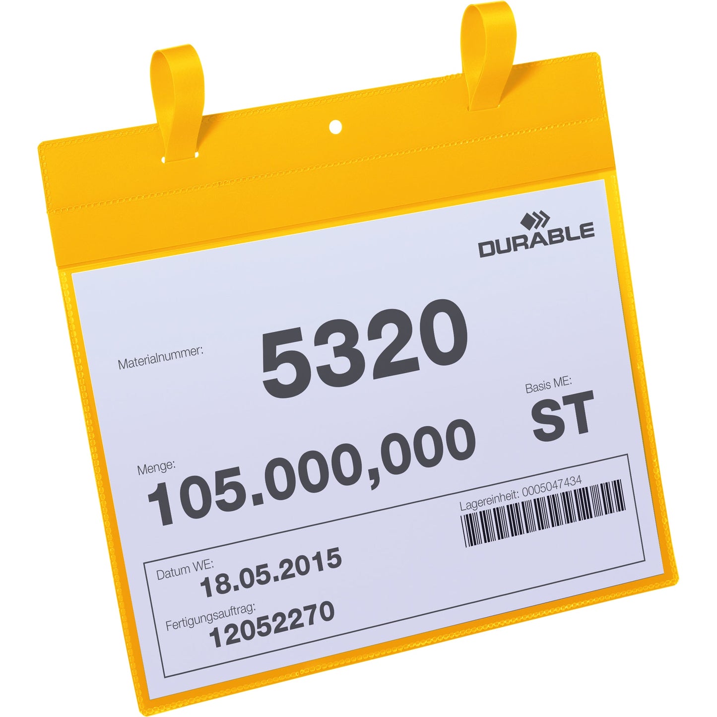 DURABLE Sichttasche DIN A4 quer Kunststoff gelb 50 St./Pack.