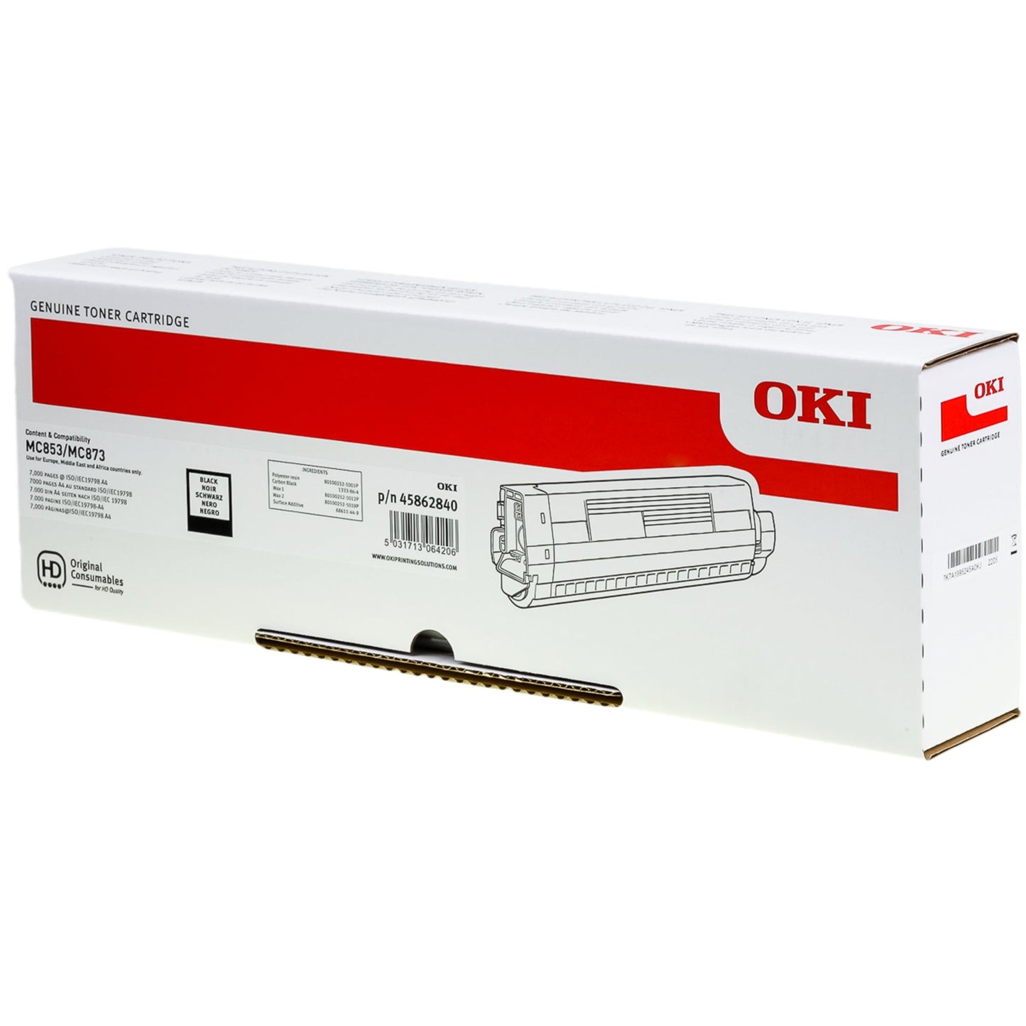 OKI Toner Originalzubehör 45862840 ca. 7.000 Seiten schwarz