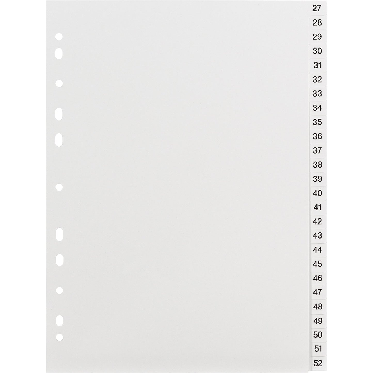 Soennecken Zahlenregister DIN A4 1-52 Polypropylen weiß