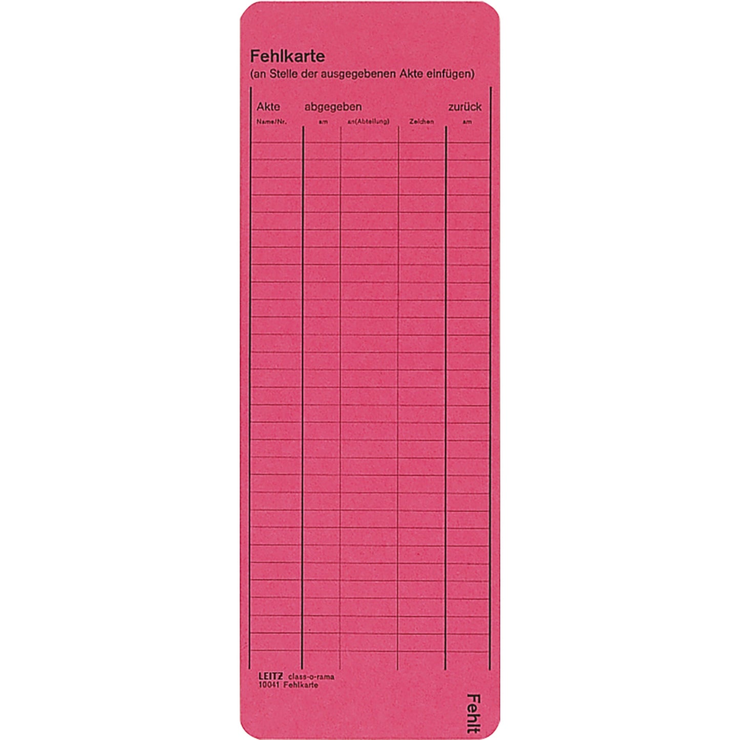Leitz Einstellfehlkarte DIN A4 450g/m² Karton rot 50 St./Pack.