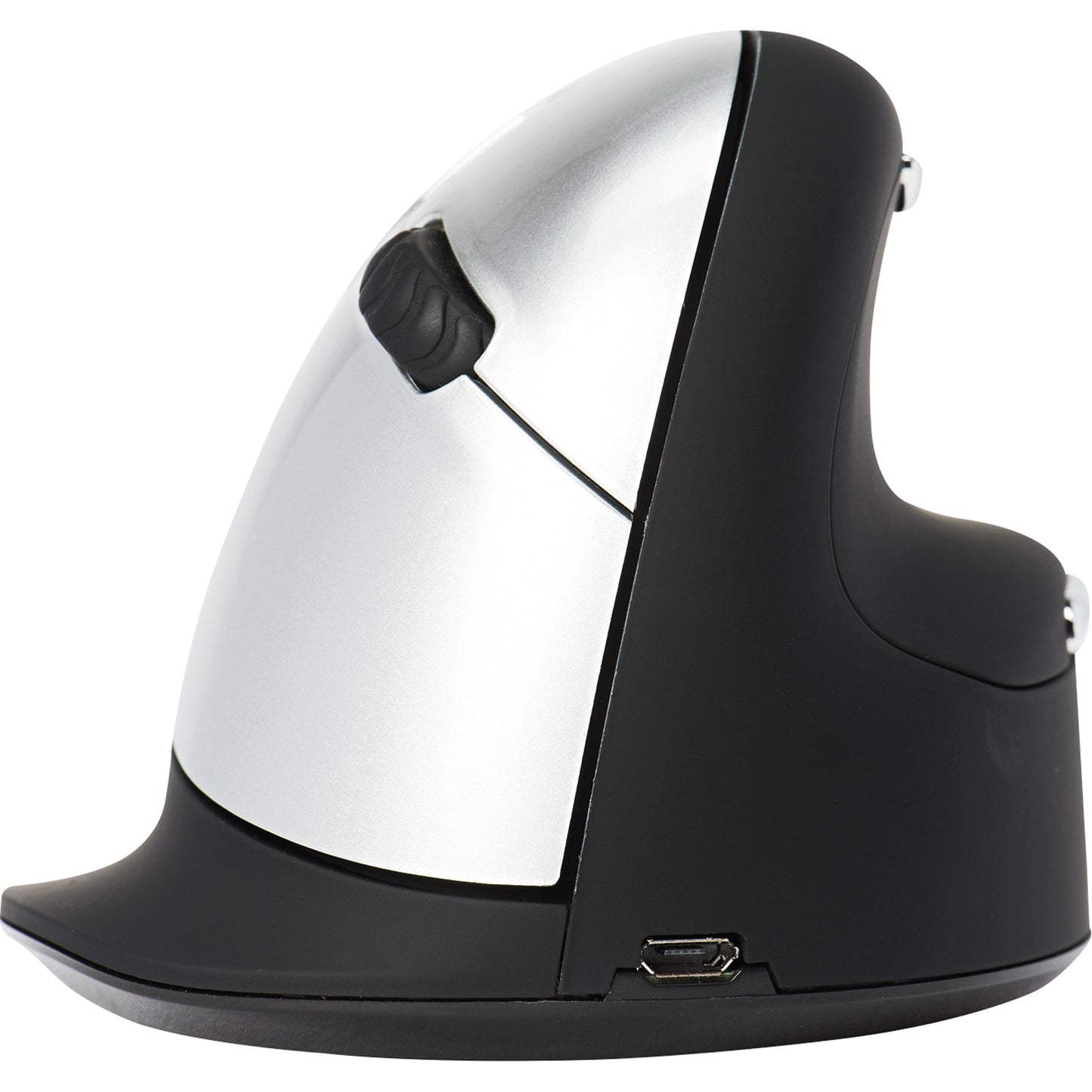 R-Go Tools Optische PC Maus HE Mouse Rechtshänder ergonomisch USB-A 8m Akku inkl. Ladekabel, Empfänger schwarz
