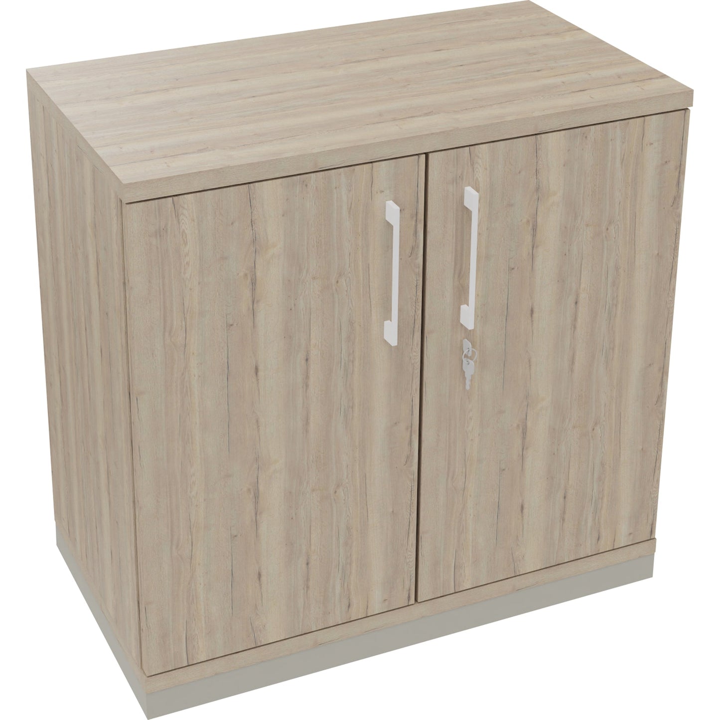 Flügeltürenschrank endless 800 x 781 x 442 mm (B x H x T) 1 Fachboden Holz Farbe: eiche natur silberaluminium