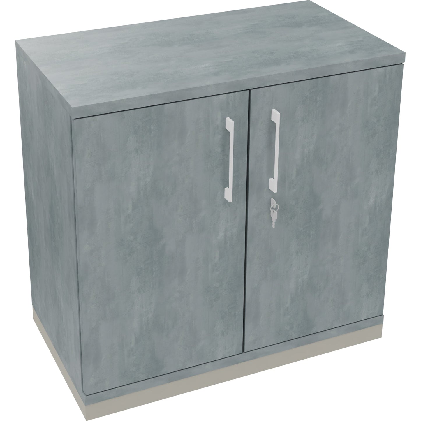 Flügeltürenschrank endless 800 x 781 x 442 mm (B x H x T) 1 Fachboden Holz Farbe: beton hell silberaluminium