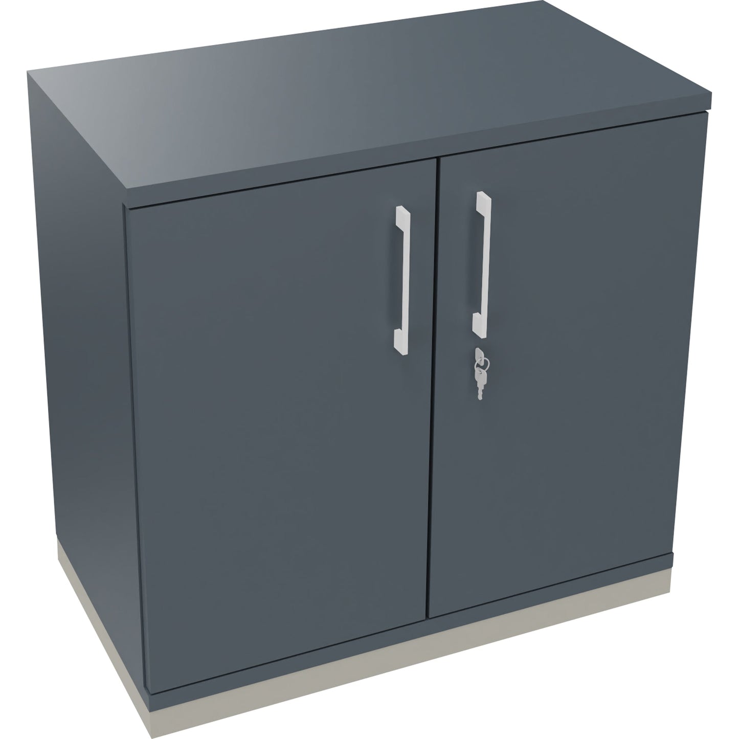 Flügeltürenschrank endless 800 x 781 x 442 mm (B x H x T) 1 Fachboden Holz Farbe: lavagrau silberaluminium