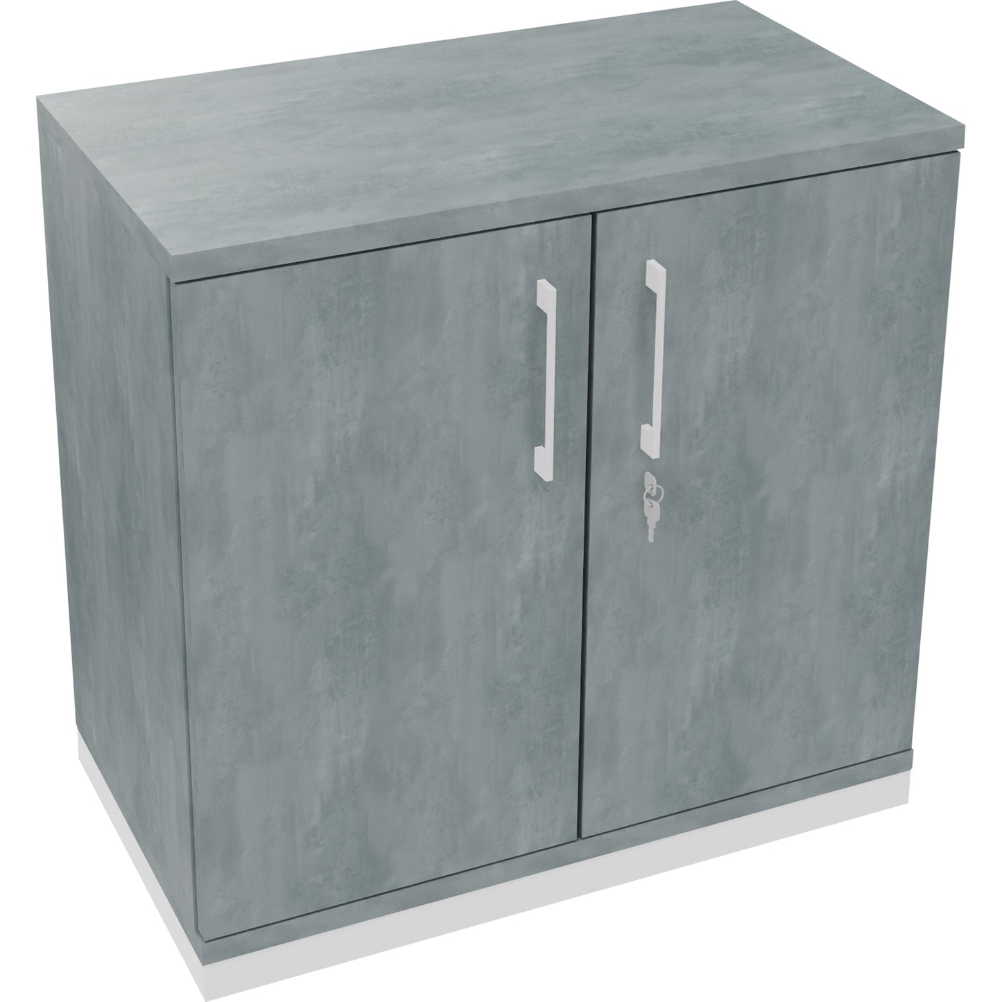 Flügeltürenschrank endless 800 x 781 x 442 mm (B x H x T) 1 Fachboden Holz Farbe: beton hell verkehrsweiß
