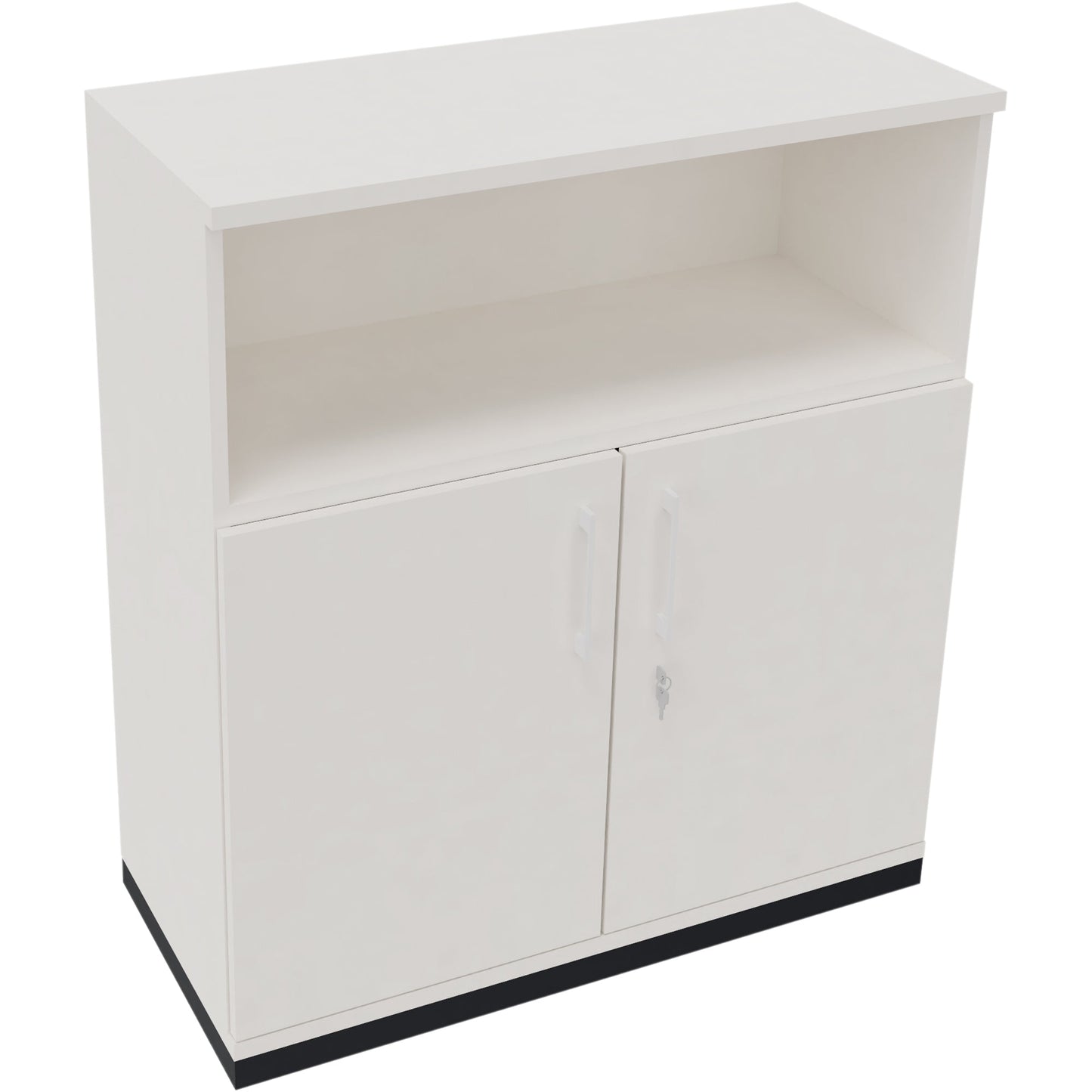 Regalschrank endless 1.000 x 1.133 x 442 mm (B x H x T) 1 Fachboden Flügeltüren ohne Rollen Holz diamant weiß