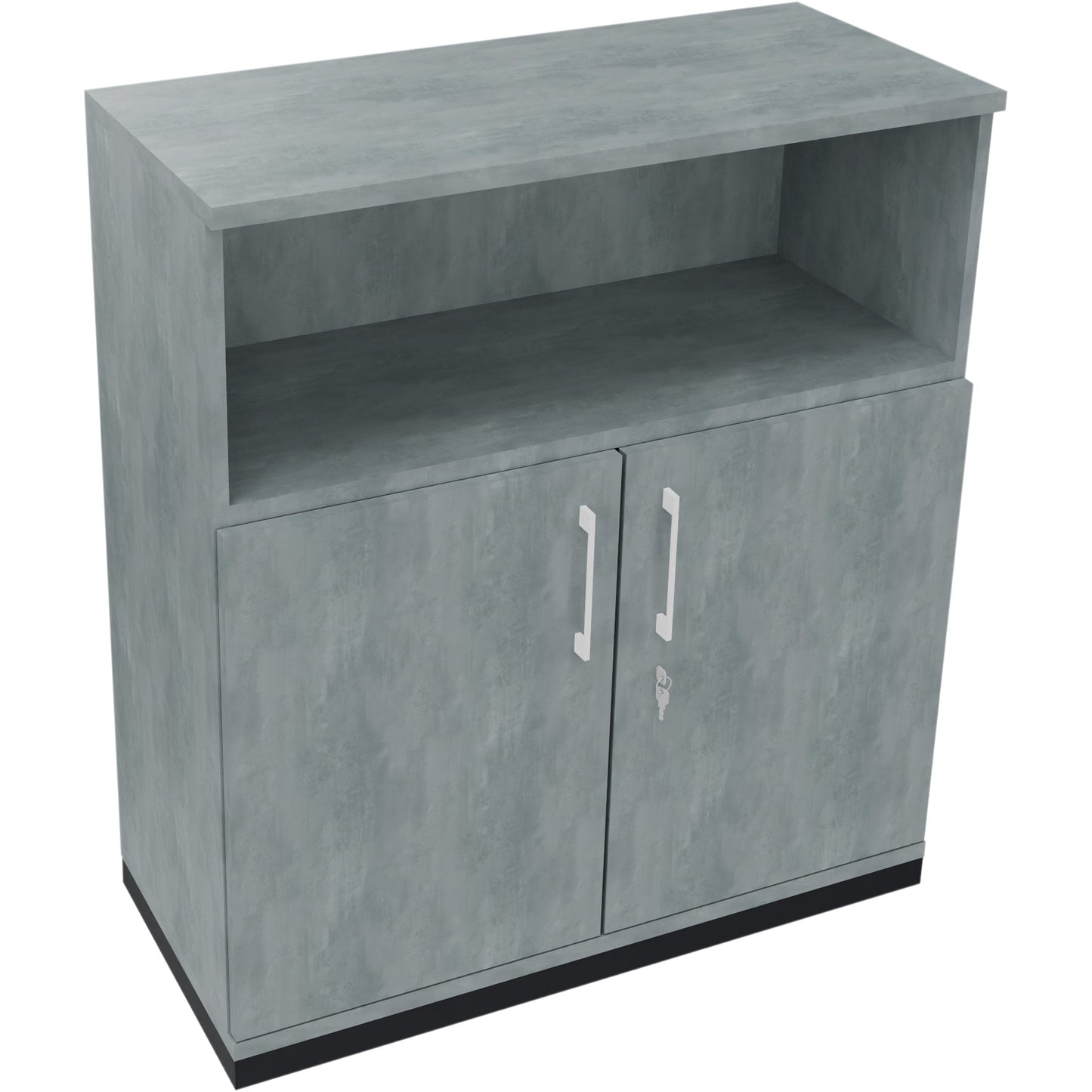 Regalschrank endless 1.000 x 1.133 x 442 mm (B x H x T) 1 Fachboden Flügeltüren ohne Rollen Holz beton hell