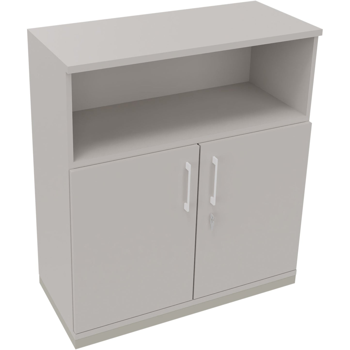 Regalschrank endless 1.000 x 1.133 x 442 mm (B x H x T) 1 Fachboden Flügeltüren ohne Rollen Holz lichtgrau