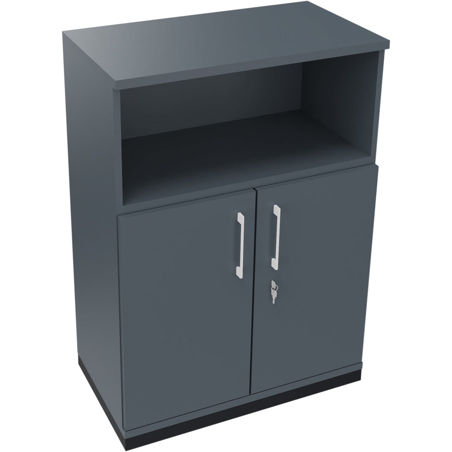 Regalschrank endless 800 x 1.133 x 442 mm (B x H x T) 1 Fachboden Flügeltüren ohne Rollen Holz lavagrau