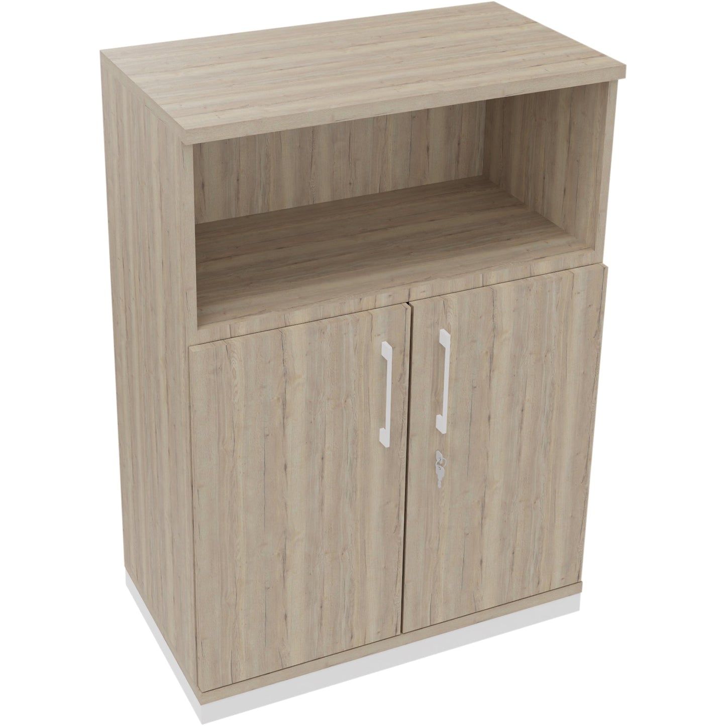 Regalschrank endless 800 x 1.133 x 442 mm (B x H x T) 1 Fachboden Flügeltüren ohne Rollen Holz eiche natur