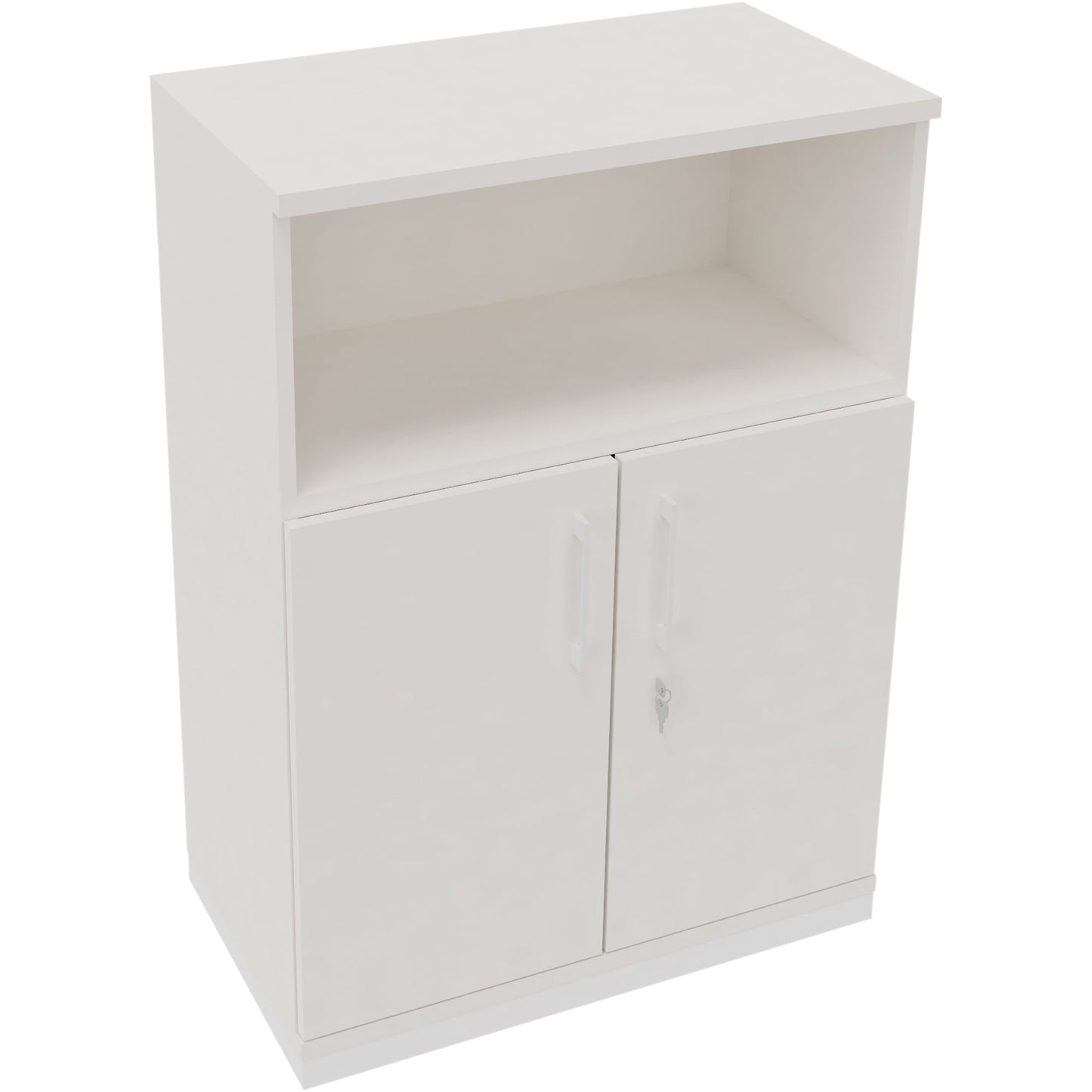 Regalschrank endless 800 x 1.133 x 442 mm (B x H x T) 1 Fachboden Flügeltüren ohne Rollen Holz diamant weiß