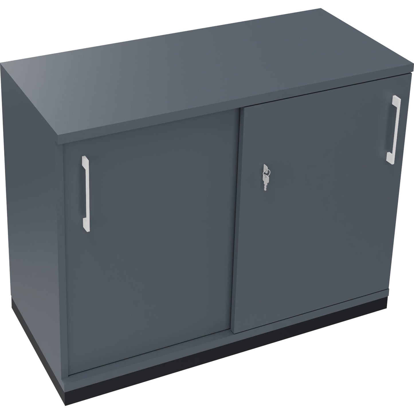 Schiebetürenschrank endless 1.000 x 781 x 442 mm (B x H x T) 1 Fachboden Holz lavagrau