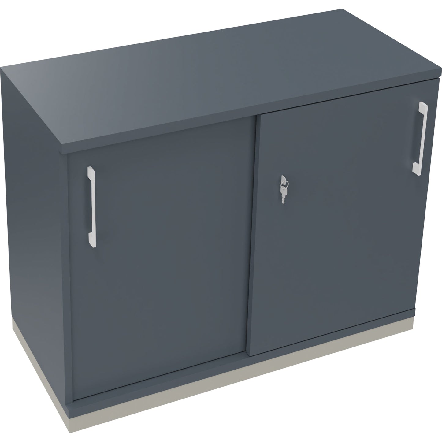 Schiebetürenschrank endless 1.000 x 781 x 442 mm (B x H x T) 1 Fachboden Holz lavagrau